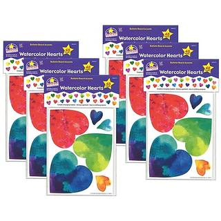 North Star Teacher Resources Watercolor Hearts Accents 48 pr. Pakke 6 pakker (NST3215-6)