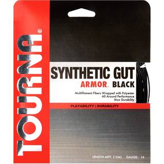 Tourna Synthetic Gut Armor Black Tennis String - 16G
