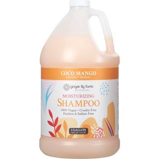 Ingef?r Lily Farms Botanicals Fugtgivende shampoo For alle h?rtyper Coco Mango 100% Vegansk og grusomhedsfri kokosn?d Mango duft 1 gallon (128 fl