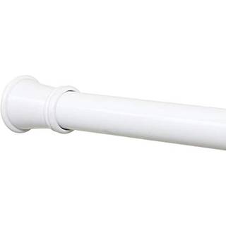 Zenna Hjem Justerbar sp?nding Bruser Gardin Rod Rust Resistent Passer til de fleste brusere 26 - 76 tommer hvid