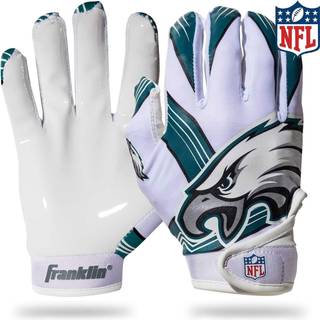 Franklin Sports Philadelphia Eagles Youth NFL Fodboldmodtagerhandsker - Modtagerhandsker til b?rn - NFL -teamlogoer og silikone Palm - Youth S/XS