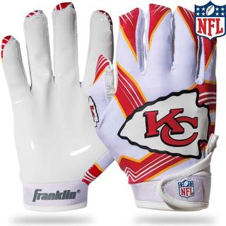 Franklin Sports Kansas City Chiefs Ungdoms Amerikansk Fodboldhandsker til Fangst | Officielle Holdfarver og Logoer, Holdbart Greb til Fangst