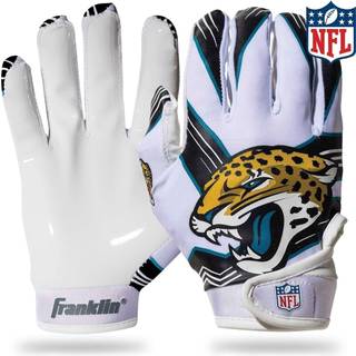 Franklin Sports Jacksonville Jaguars Youth NFL -fodboldmodtagerhandsker - Modtagerhandsker til b?rn - NFL -teamlogoer og silikone Palm - Youth S/