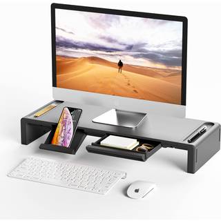 Oimaster Monitor Stand Riser Foldbar computer Monitor Riser Justerbar l?ngde computerstativ og opbevaringsskuffe & pen slot telefonstativ kompati