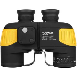HOOWAY 7X50 Vandt?t Fogproof Military Marine Binoculars m/Intern Rangefinder & Compass til navigation Boating Fishing Water Sportsjagt og mere