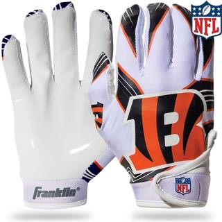 Franklin Sports Cincinnati Bengals Youth NFL -fodboldmodtagerhandsker - Modtagerhandsker til b?rn - NFL -teamlogoer og silikone palm - Youth S/XS