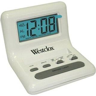 Salton 0 Westclox 47539 Hvid LCD-vækkeur med lys efter behov 0,8-tommer 1