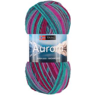 Viking Aurora 672 Multi rosa/turkis Indhold: 75% superwash uld, 25% nylon Vægt/længde: 150 g = ca. 375 meter Anbefalede pinde: 3.5 mm Strikkefasthed: 10 cm = 22 m Vask: Maskinvask 40°C uden skyllemiddel / Tåler ikke tørretumbling.