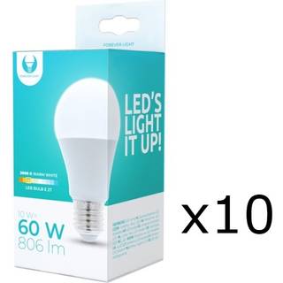 LED-lampe E27, A60, 10W, 230V, 3000K 10-pak, Varm hvid