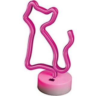 Forever Light Neon Dekoration m. Fod LED - Lyserødt Lys m. Kat