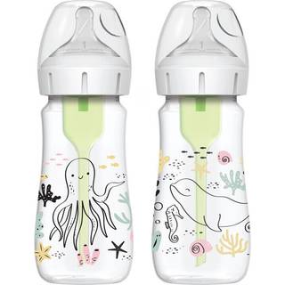 Dr. Brown's WideNeck Options+ Sutteflasker Ocean 270 ml 2-Pak, Hvid
