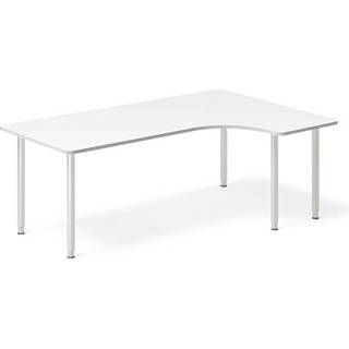Skrivebord DNA, Hvid 2000x1200 mm Højre I-ben/Alugrå