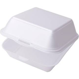 Burgerboks Skum XXL Hængslet låg 200 stk 21,5 x 21 x 10,8 cm Hvid XPS