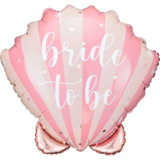 1 stk. Folieballon Brudens Havskal, 52x50 cm, farvemix, perfekt til bryllup, konfirmation og fest