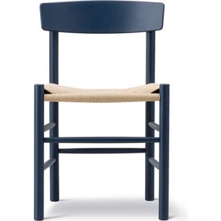 Fredericia Furniture - Mogensen J39 Chair - Beech, Indigo Blue, Natural Paper Cord, SH 46,5 cm - Spisebordsstole - Børge Mogensen