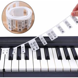 Aftagelige klaver- og keyboardetiketter 61 tangenter MultiColor   Hvid