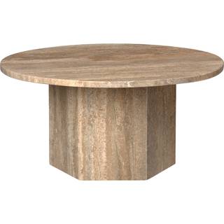 GUBI Epic Sofabord Rundt Ø80 Varm Taupe Travertin