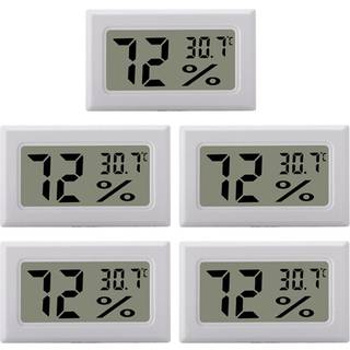 Mini digitalt hygrometer / termometer 5-pak Hvid