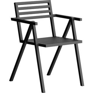 NINE 19 Outdoors Stacking Udendørsstol m. Armlæn 2 Stk. Sort