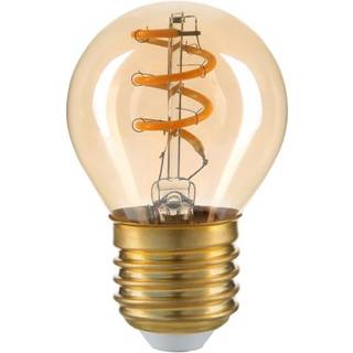 3W LED pære - Kultråd, røget glas, G45, E27, 230V - Dæmpbar : Ikke dæmpbar, Kulør : Varm