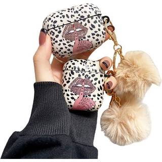 Apple AirPods Pro Plastik Cover m. Pels Vedhæng - Leopard