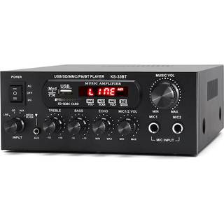 Bluetooth 5,0 stereoforstærkeren 60 + 60W RMS forstærker 2 mikrofonindgang digital audio karaoke