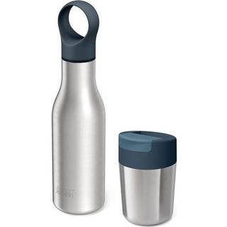 Joseph Joseph Refill Genbrug Gentag 2-delt rejse krus & flaske s?t rustfrit st?l Genanvendelig kaffekop og isoleret termisk flaske
