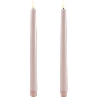 UYUNI LED stagelys H25 cm, Beige, 2 stk