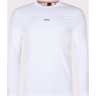 T-shirt med lange ærmer i bomuld med stræk og logoprint