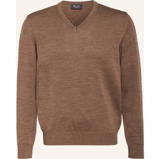 Maerz Herren V-Pullover braun unifarben