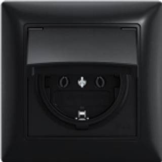 B55 Schuko-Stikkontakt, Ip44, Mat Sort Abb