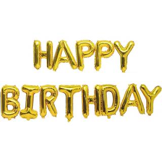 Folienballon-Set Happy Birthday gold - Gold
