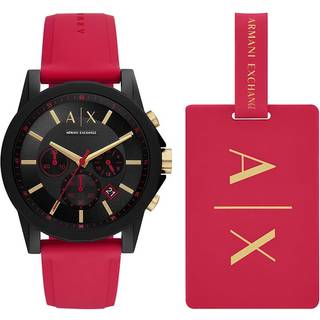 Armani Exchange AX7152SET Red Silicone Strap Watch Gift Set - W65415