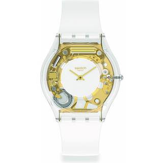 Swatch COEUR DORADO Quartz White Dial White Strap Watch SS08K106-S14