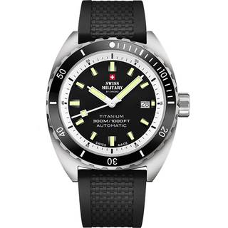 Swiss Military SMA34100.07 Diver Titanium Automatik Herrenuhr 42mm 30ATM