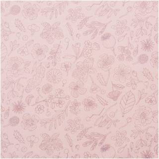 Druckstoff Hygge Blumen rosa-metallic 50x140cm - Rosa-Metallic