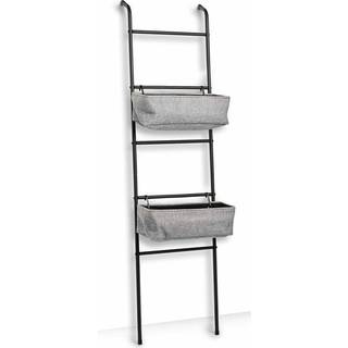 Håndklædestige med stofkurve (2 stk.) - Sort - 43cm x 23cm x 168cm - Iris
