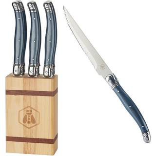 Laguiole Steak Knife Set of 6 Stainless Steel Plastic Handles