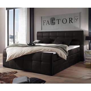 Boxspringbett Amarillo 180x200 cm Anthrazit mit Bettkasten