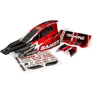 Traxxas - TRX2450 - Body, Bandit® (also fits Bandit® VXL), black & red/ wing (painted, decals applied)