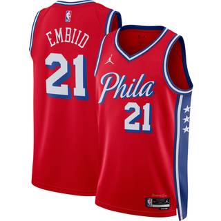 Philadelphia 76ers Statement Edition Jordan Dri-FIT NBA Swingman-trøje til mænd - rød - rød - L