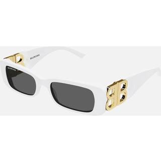 Balenciaga Kvinde BB0096S 011 Solbriller Acetat Hvid Grå Firkantet Normal