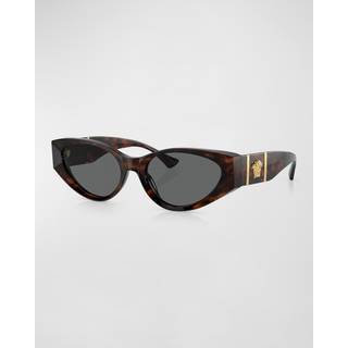Versace Kvinde VE4454 542987 Solbriller Acetat Skildpadde Grå Cat Eye Normal