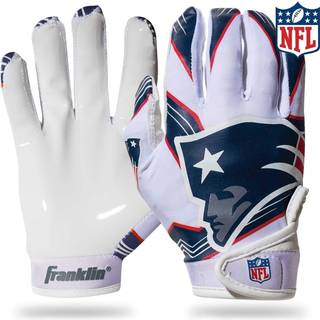 Franklin Sports New England Patriots Youth NFL Fodboldmodtagerhandsker - Modtagerhandsker til b?rn - NFL -teamlogoer og silikone palm - Youth S/X