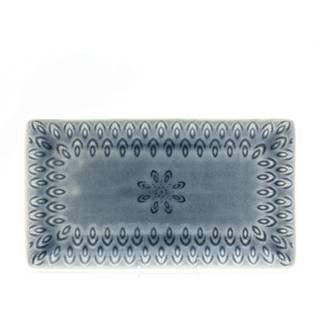 Euro ceramica pk- påfågel rektangulär tallrik en storlek grå