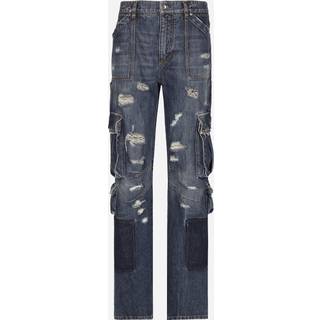 Dolce&Gabbana Distressed high-rise cargo jeans - blue - XS