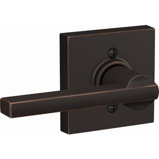 Schlage F170 Lat 716 Col Latitude Lever med Collins trim ikke-drejende dummy dørhåndtag i alderen bronze