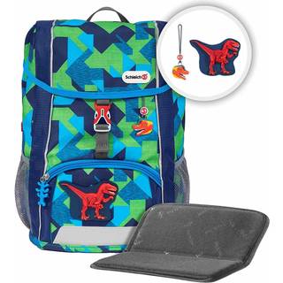 Step by Step Rucksack-Set Kid Schleich® &quot;Velociraptor&quot;, blau-grün, mit Sitzkisse...