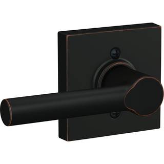Schlage F170 BRW 716 Col Broadway Lever med Collins trim ikke-drejende dummy dørhåndtag i alderen bronze