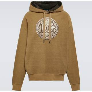 Dolce&Gabbana Printed cotton jersey hoodie - brown - EU 44
